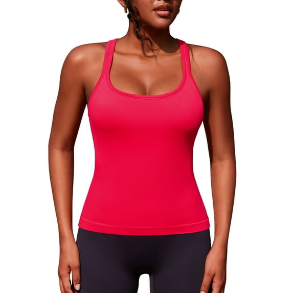 Asoul Scoop Neck Sport Tank Tops for Womens Fitness Yoga Shirts Tops