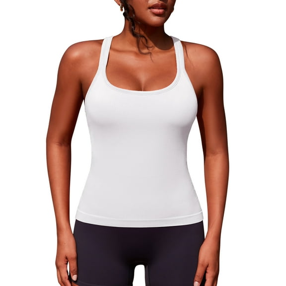 Asoul Scoop Neck Sport Tank Tops for Womens Fitness Yoga Shirts Tops