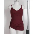 thumbnail image 1 of Asoul Twist V Neck One Piece Swimsuit for Womens Tummy Control Swimdress Monkini Swimwear Tie Side Bathing Suits, 1 of 1