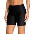 thumbnail image 1 of Asoul Women Solid Swim Shorts with Pockets High Waisted Swim Boardshorts Beach Swimwear Trunks, 1 of 7