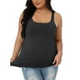 thumbnail image 1 of Asoul Women's Cotton Plus Size Tank Top Adjustable Wider Strap Basic Undershirt, 1 of 7