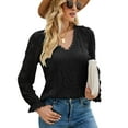 thumbnail image 1 of Charmo Women’s Lace Long Sleeve Blouses Tops Dressy T Shirts Loose Casual Shirts, 1 of 8