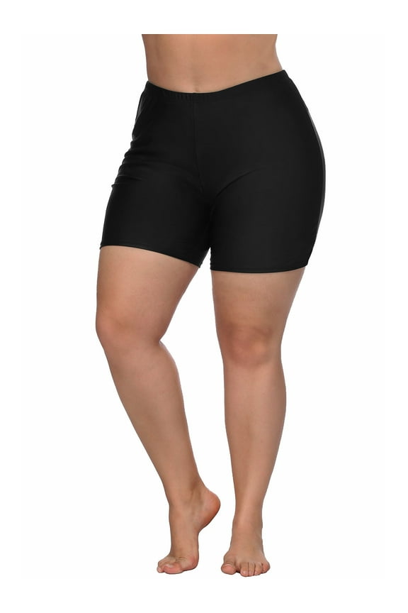 Women's Plus Size Swimsuit Bottom Solid Color Bathing Suit Turnks Board Short