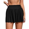 thumbnail image 1 of Asoul Women's Ruched Tummy Control Swim Shorts High Waisted Board Shorts with Pockets, 1 of 1