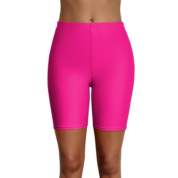 Asoul Women's Solid Long Board Shorts High Waist Swim Bottom Bikini Tankini Swim Shorts