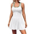 thumbnail image 1 of Asoul Womens Athletic Tennis Dress Ribbed Pleated Golf Dress Built in Shorts, 1 of 1