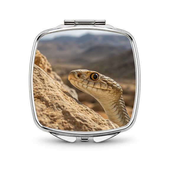 Asp Snake Wildlife Nature Travel Makeup Handbag Purse Small Pocket Compact Mirror