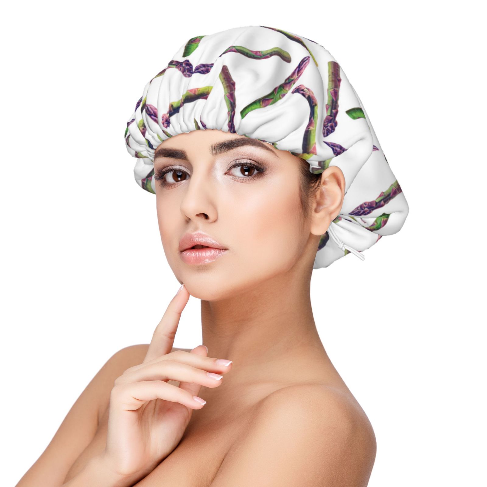 Asparagus Print colorful Silk Bonnet for Sleeping Women Men, Adjustable ...