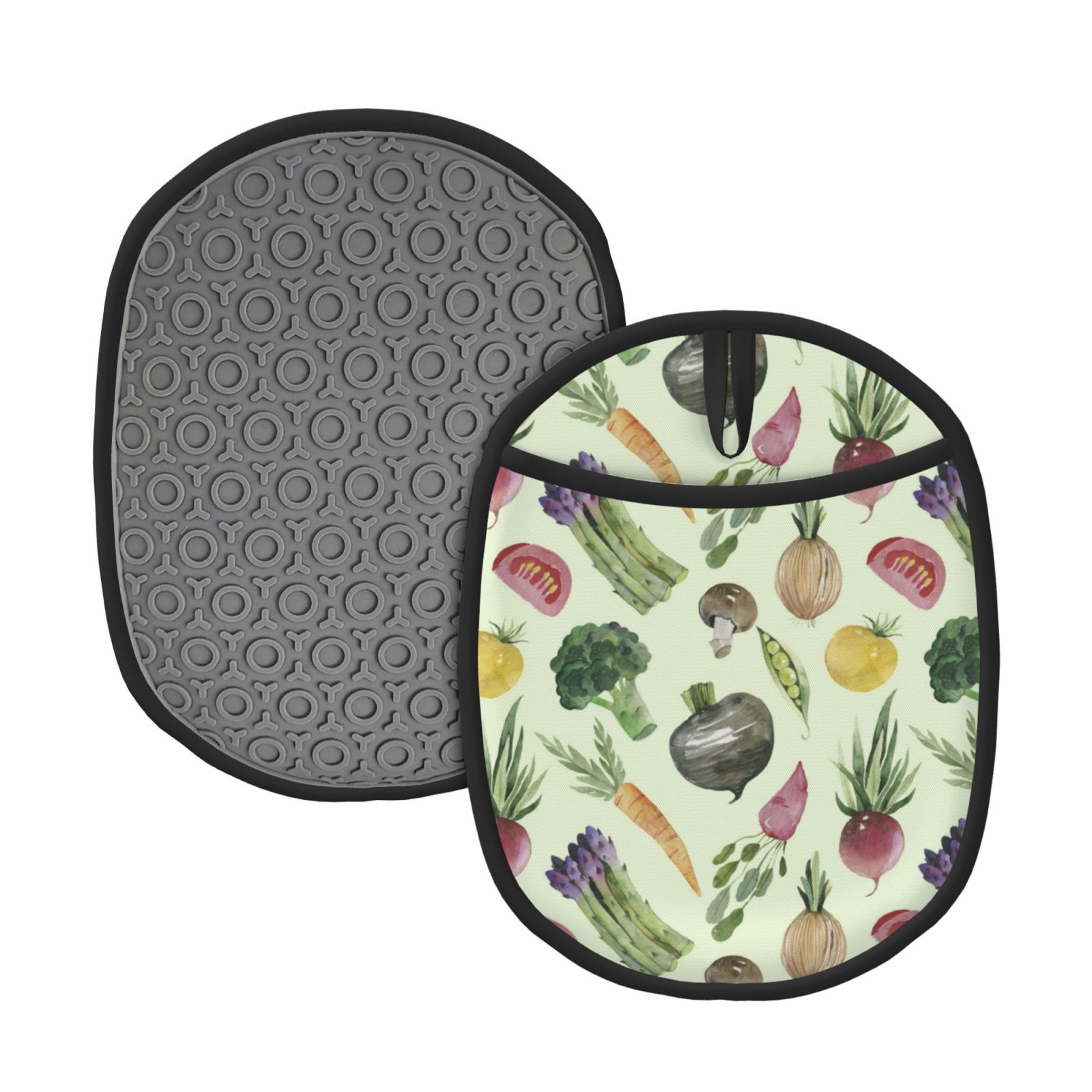 Asparagus Print vegetable Pot Holders for Kitchen Non Slip Silicone