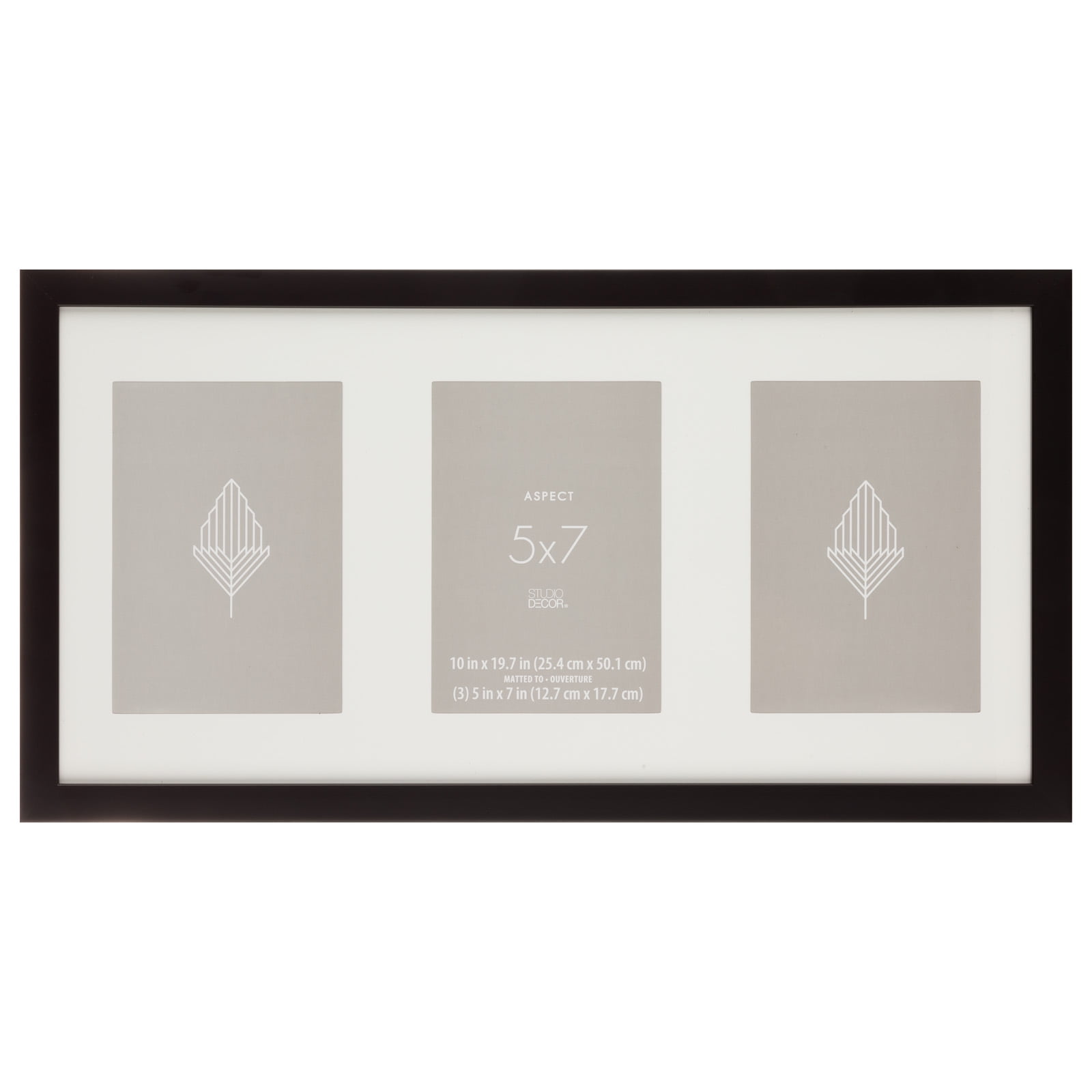 Aspect 3 Opening 5" x 7" Black Collage Frame by Studio Dcor