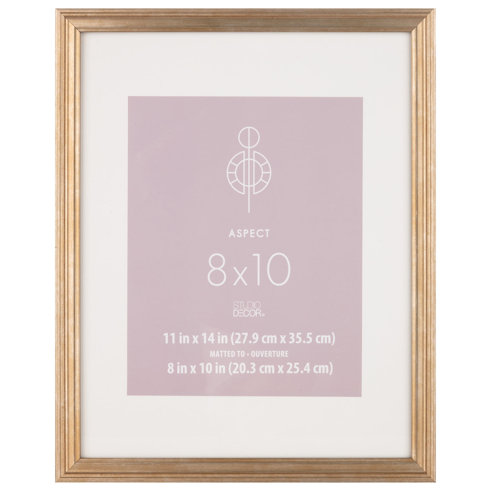 Aspect 8" x 10" Gold Narrow Frame with Mat by Studio Dcor