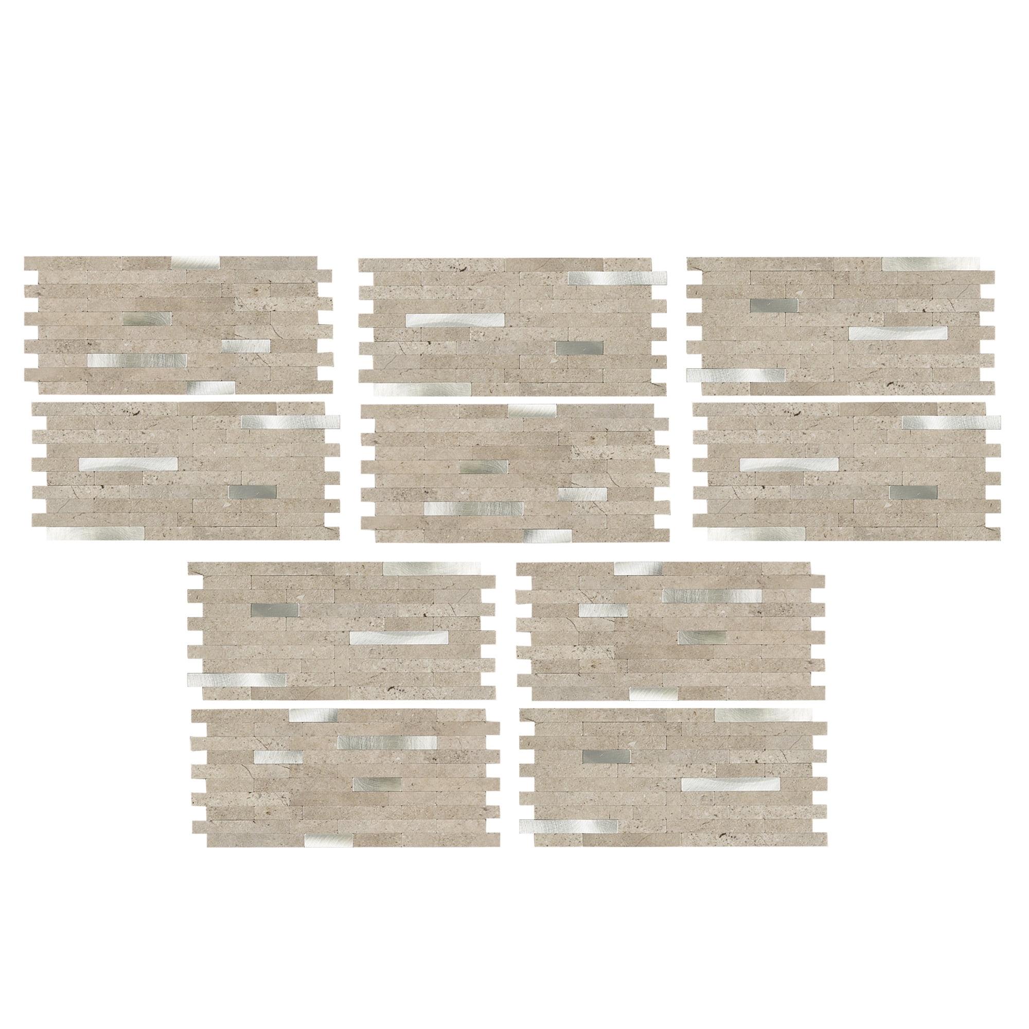 Biscuit Peel and Stick Composite Backsplash Tiles, 12x5.8 inches