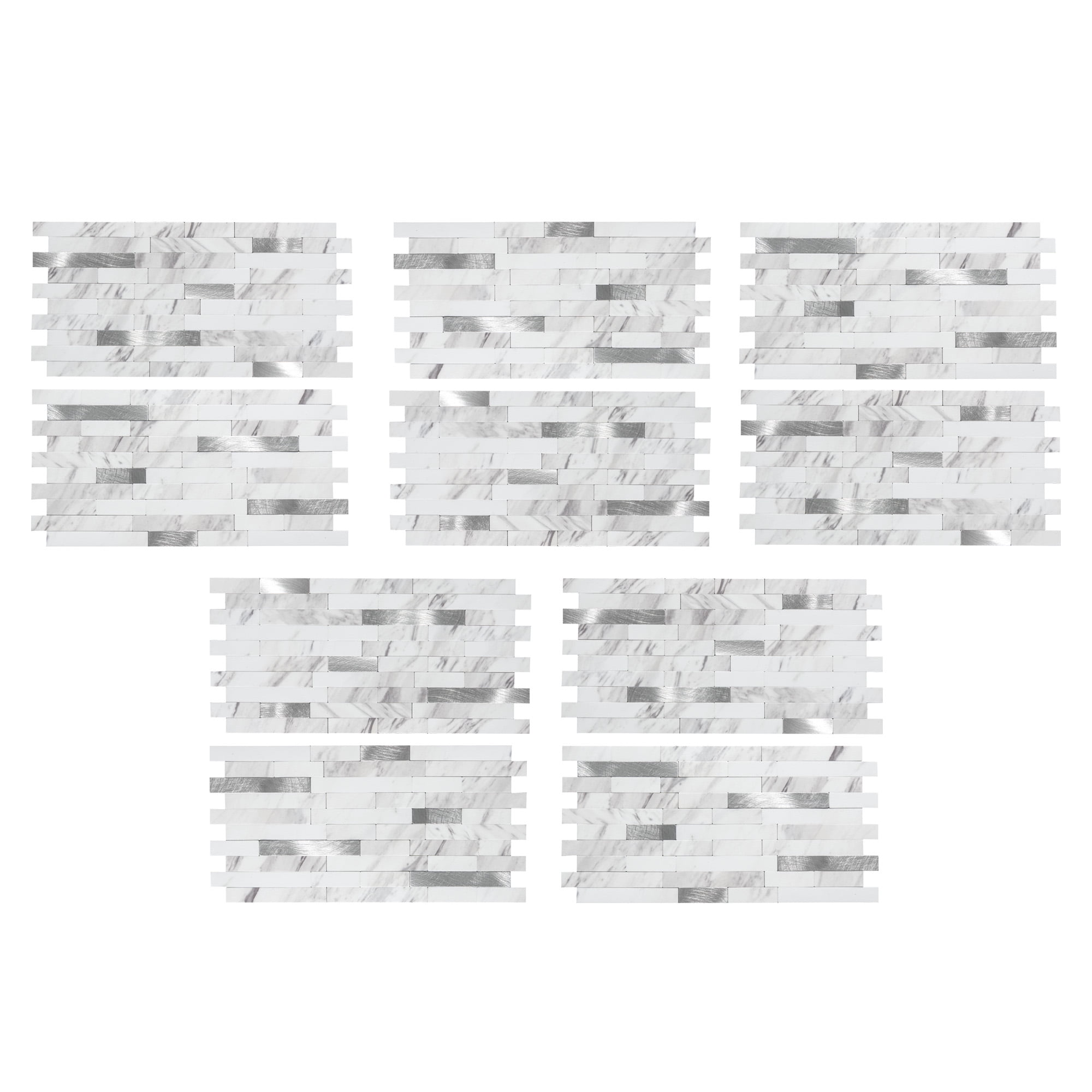 Marble Shine Peel and Stick Collage Tile for Kitchen and Bathroom