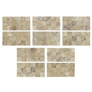 Aspect Collage 12in x 6in Peel and Stick Backsplash in Aged Travertine (2pc per pack/5-Pack)
