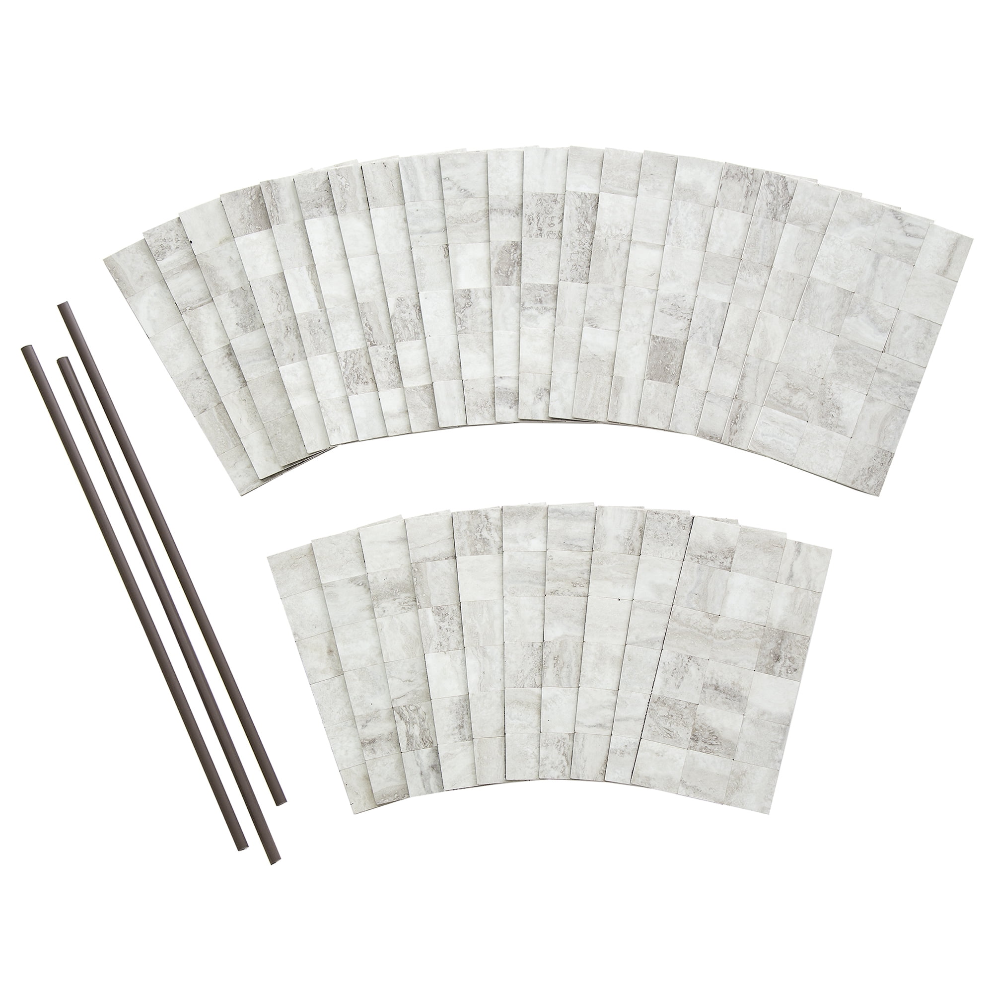 Aspect Collage 12in x 6in Peel and Stick Backsplash in Bone Porcelain 15 Sq Ft Kit