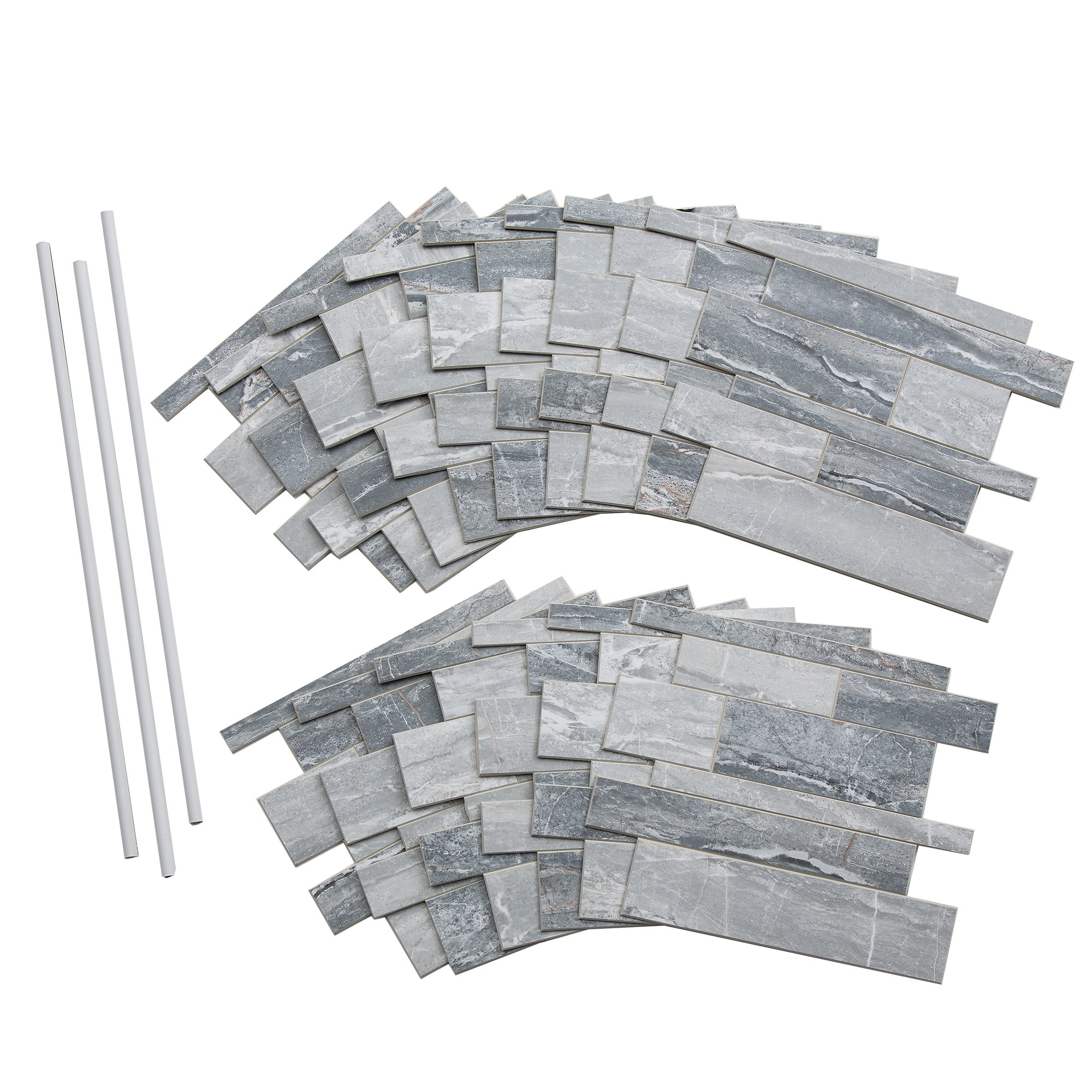 Ocean Corridor Gray and Blue Vinyl Peel and Stick Mosaic Tile Kit