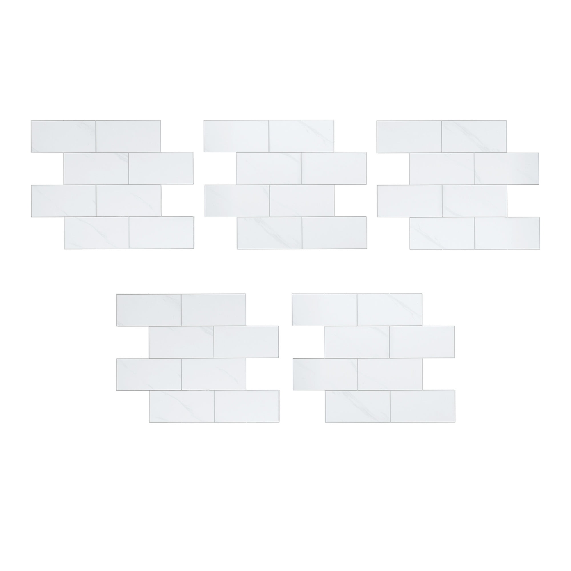Carrara Subway White PVC Peel and Stick Backsplash Tiles