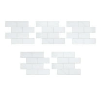 Aspect Collage 14.9in x 11.75in Peel and Stick Backsplash in Carrara Subway (5-Pack)
