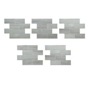 Aspect Collage 14.9in x 11.75in Peel and Stick Backsplash in Gray Subway (5-Pack)