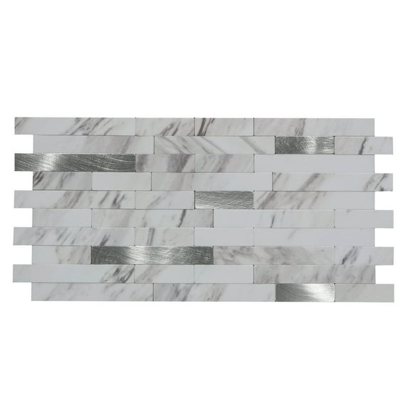 Aspect Peel & Stick Collage Tile in Marble Shine (2pk)