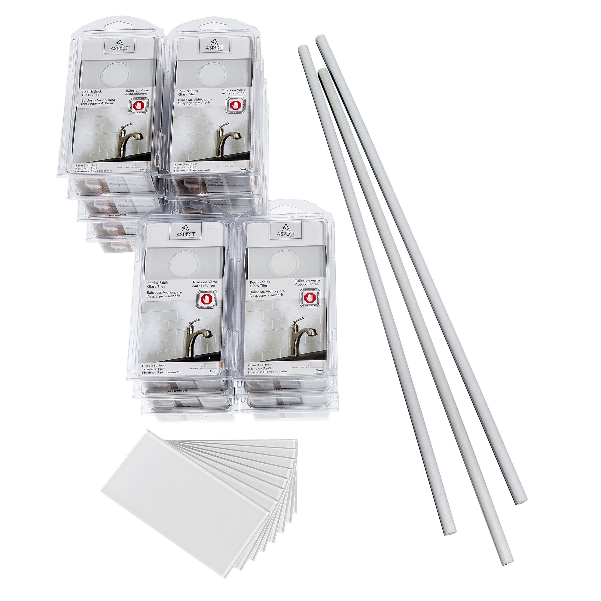 Frost Glass Peel and Stick 3x6 Subway Tile Kit