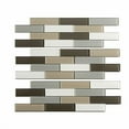 thumbnail image 1 of Aspect Peel and Stick Backsplash 12.5in x 4in Subway Rustic Clay Matted Glass Tile for Kitchen and Bathrooms (3-Pack), 1 of 3