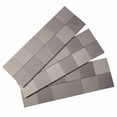 thumbnail image 1 of Aspect Peel and Stick Backsplash 12in x 4in Square Stainless Matted Metal Tile for Kitchen and Bathrooms (3-Pack), 1 of 4