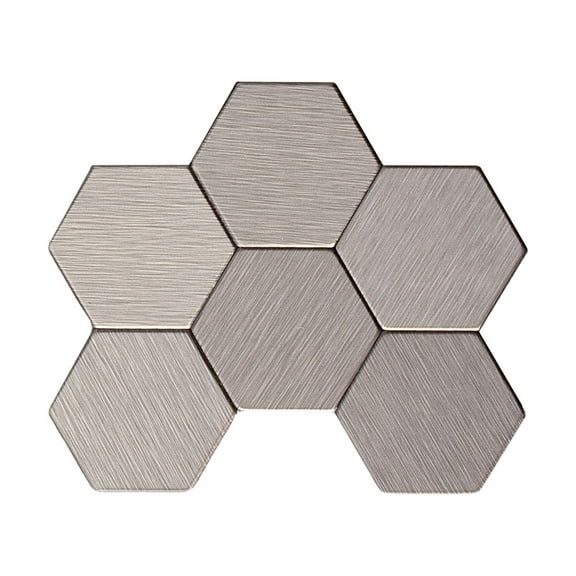 Aspect Peel and Stick Backsplash 12inx4in Honeycomb Stainless Matted Metal Tile Sample for Kitchen and Bathrooms