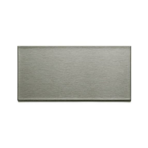 Aspect Peel and Stick Backsplash 3inx6in Brushed Metal Tile for Kitchen and Bathrooms (3" x 6" Sample, Stainless Long Grain)