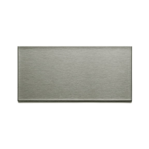 Aspect Peel and Stick Backsplash 3inx6in Brushed Metal Tile for Kitchen and Bathrooms (3" x 6" Sample, Stainless Long Grain)