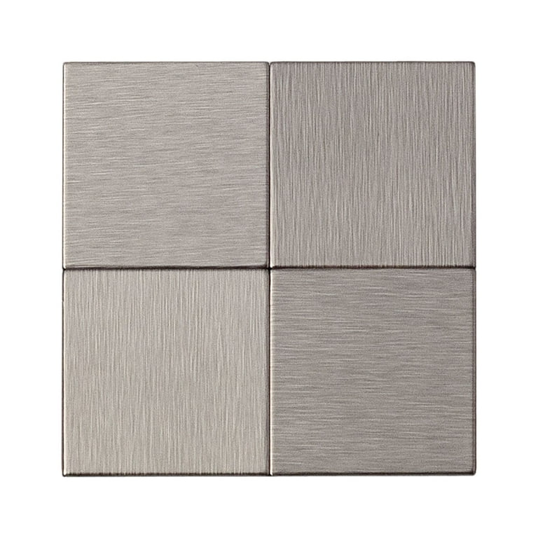 Aspect Peel and Stick Backsplash Subway Stainless Matted Metal Tile Sample for Kitchen and Bathrooms (Sample) Aspect Peel and Stick Backsplash Subway Stainless Matted Metal Tile Sample for Kitchen and Bathrooms (Sample)