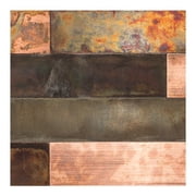 Aspect Peel and Stick Distressed Metal Panel 6in x 6in Sample, Bronze Relic