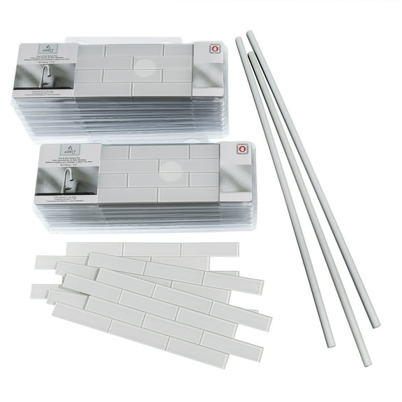 Aspect Peel and Stick Frost Matted Glass Backsplash Kit for Kitchen and Bathrooms (15 sq ft Kit)