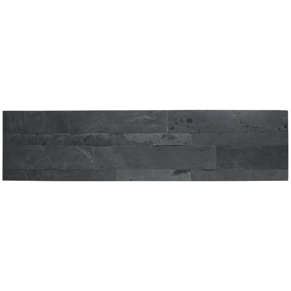 Aspect Peel and Stick Stone Overlay Kitchen Backsplash - Charcoal Slate (5.9" x 23.6" x 1/8" Panel - approx. 1 sq ft)