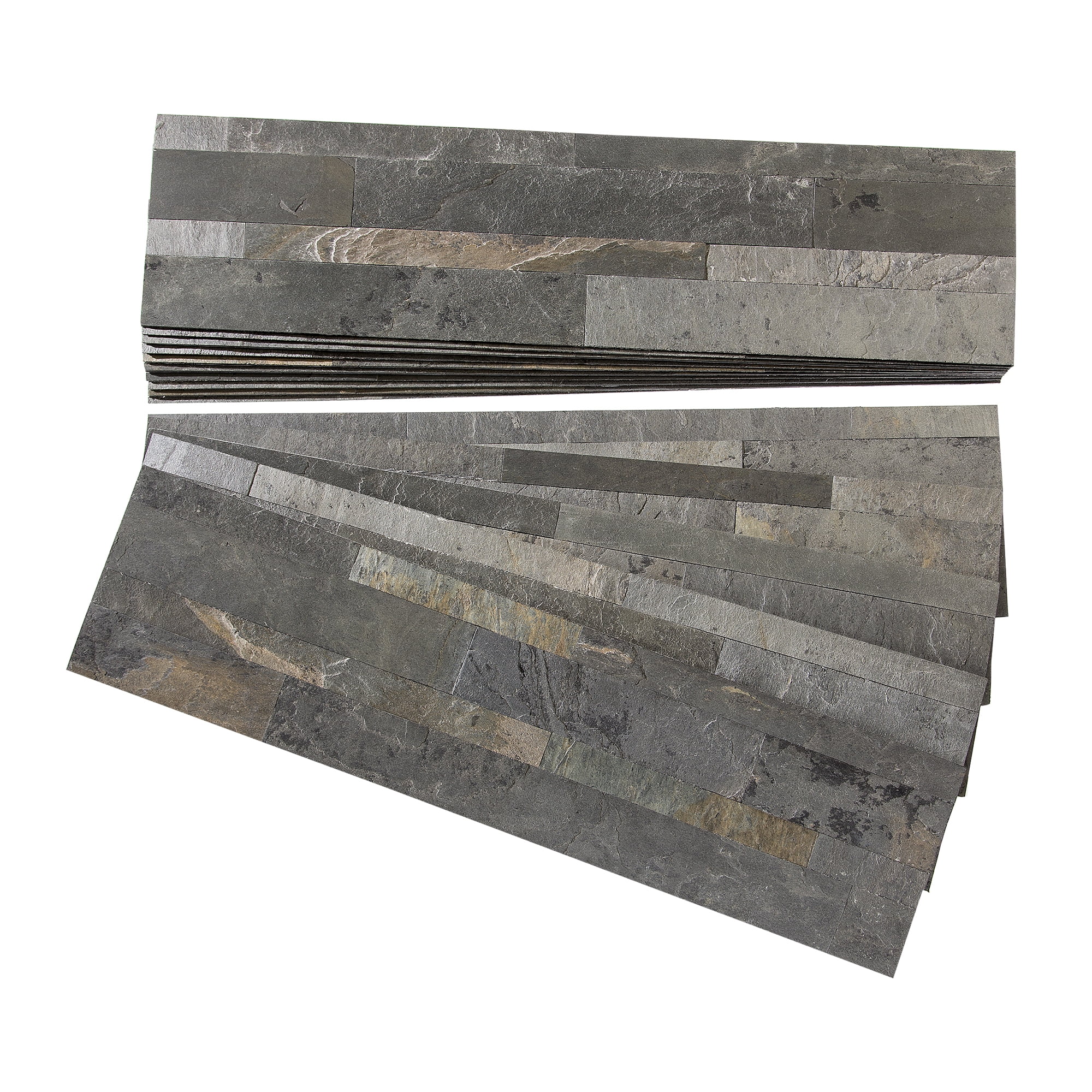 Iron Slate Peel and Stick Natural Stone Kitchen Backsplash