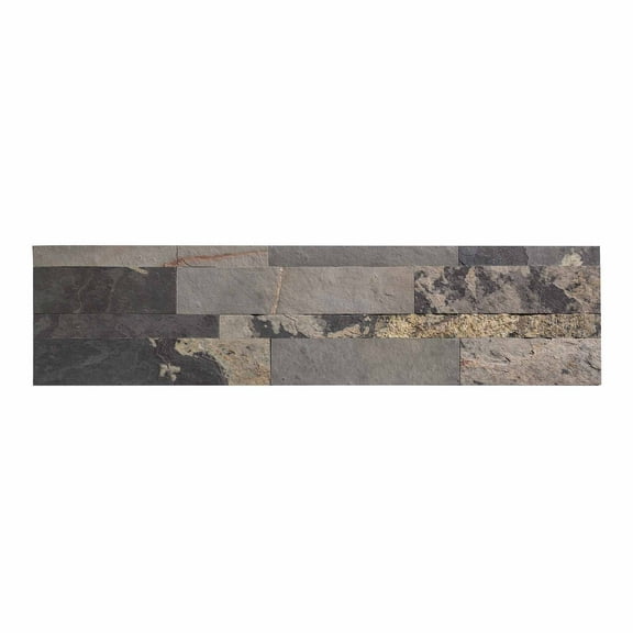 Aspect Peel and Stick Stone Overlay Kitchen Backsplash - Medley Slate (5.9" x 23.6" x 1/8" Panel - approx. 1 sq ft)