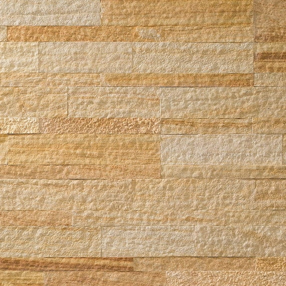 Aspect Peel and Stick Stone Overlay Kitchen Backsplash Sample- Golden Sandstone (6" x 6" Sample)