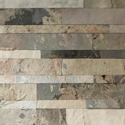 Aspect Peel and Stick Stone Overlay Kitchen Backsplash Sample- Medley Slate (6" x 6" Sample)