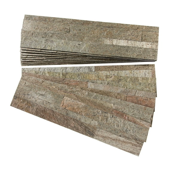 Aspect Peel and Stick Stone Overlay Kitchen Backsplash - Tarnished Quartz(Approx. 15 sq ft Kit)