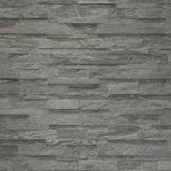 Aspect Peel and Stick Raised Stone Overlay Kitchen Backsplash Sample- Raised Titanium (6" x 6" Sample)