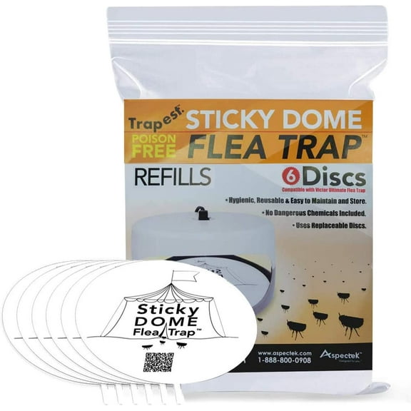 Aspectek Sticky Dome Flea Trap Refill 6-Pack