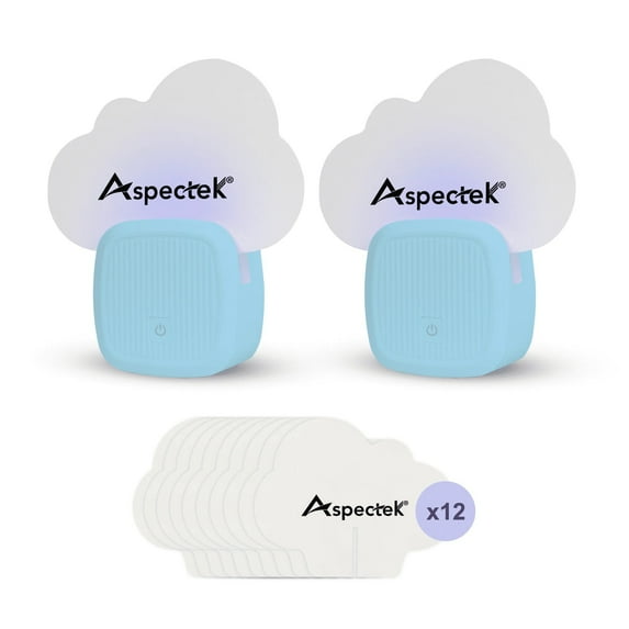 Aspectek Indoor Fly Trap – Plug-in Blue Light Odorless Noiseless Insect Catcher with 12 Sticky Glue Pads, 2 Pack, Blue