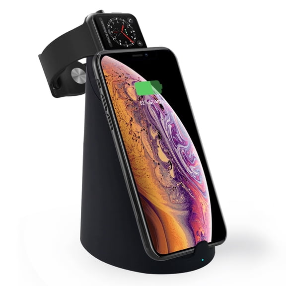 Aspectek Wireless Charger - 10W Qi Fast Wireless Charging Stand/Charging Pad/Charging Dock for iPhone Series, Galaxy Series, Charger Holder for Apple Watch Series 2,3,4