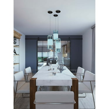 Aspects  Hermosa 1-light Satin Nickel Pendant Aqua