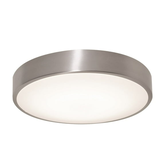 Aspects Octavia 12-inch Brushed Aluminum LED Flush Mount, White Acrylic Shade