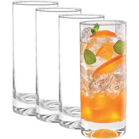 Aspen 15 oz Tall Glasses for Kitchen Manhattan Highball Glasses - Set of 6