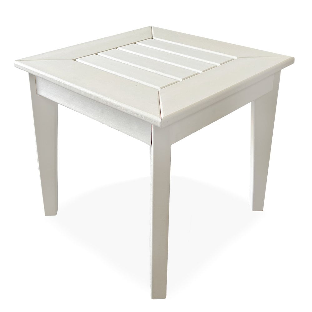 Aspen White Square HDPE Outdoor Side Table 19.6"