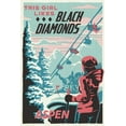 thumbnail image 1 of Aspen, Colorado, Ski Black Diamond (24x36 Giclee Gallery Art Print, Vivid Textured Wall Decor), 1 of 3
