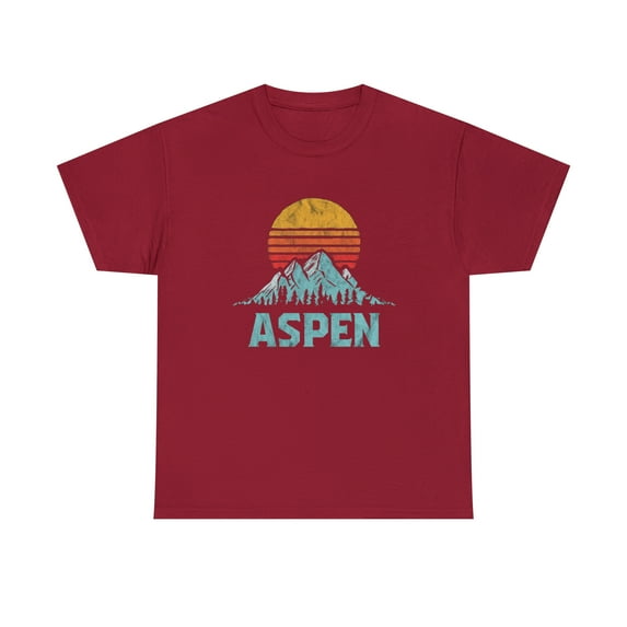 Aspen, Colorado Vintage Mountain Sunset Retro Graphic T-Shirt