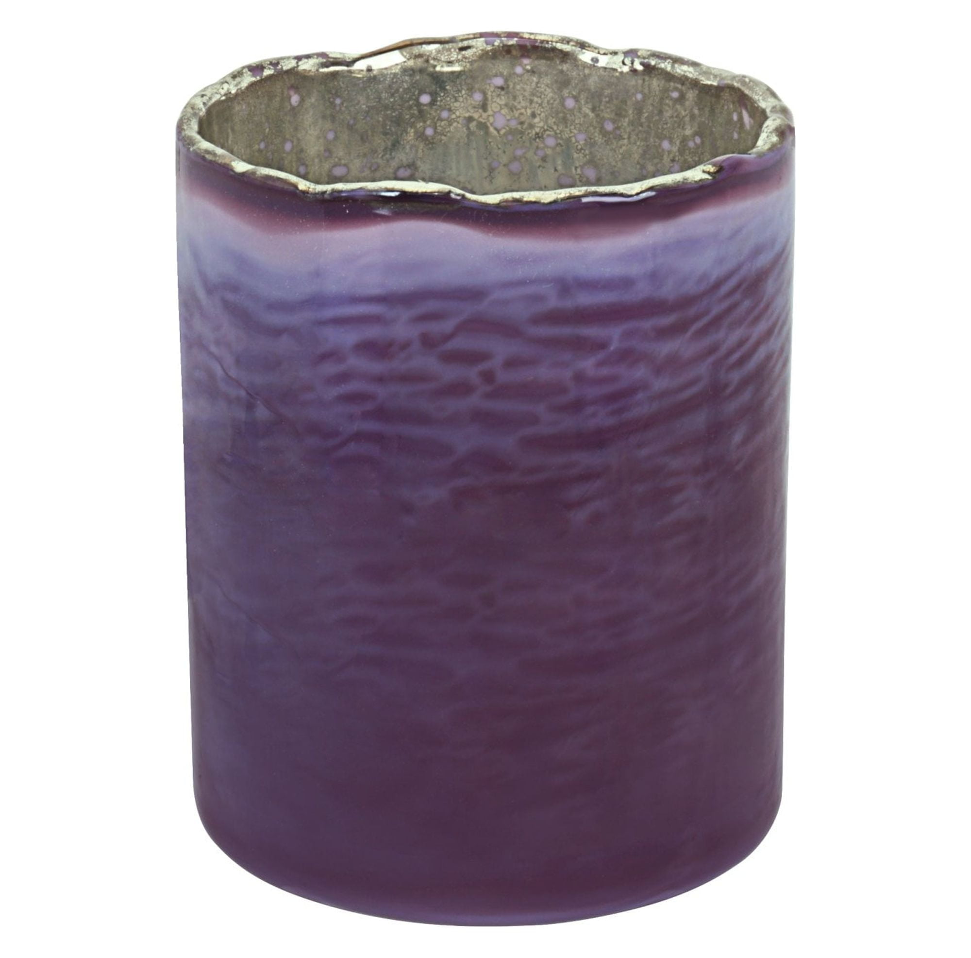 Purple Glass Votive Candle Holder for Indoor/Outdoor Use